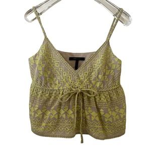 BCBG MAXAZRIA Emeli Women's Light Stone Embroidered Drawstring Tank Top - Smalll